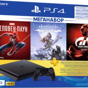 Игровая приставка Sony PlayStation 4 1TB + GTS/HZD CE/SpiderM / PS719391302 (PS+3M)